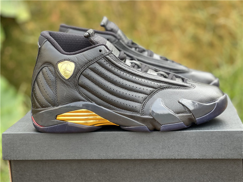 Upgraded version_ Air Jordan 14 _DMP_ black gold color_ the goods number 487471 022. full code 40-47.5-8bcc38ae